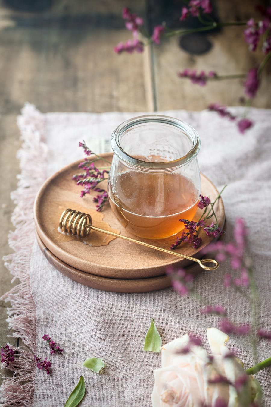 Still Life with a Jar of Honey, and Herbs